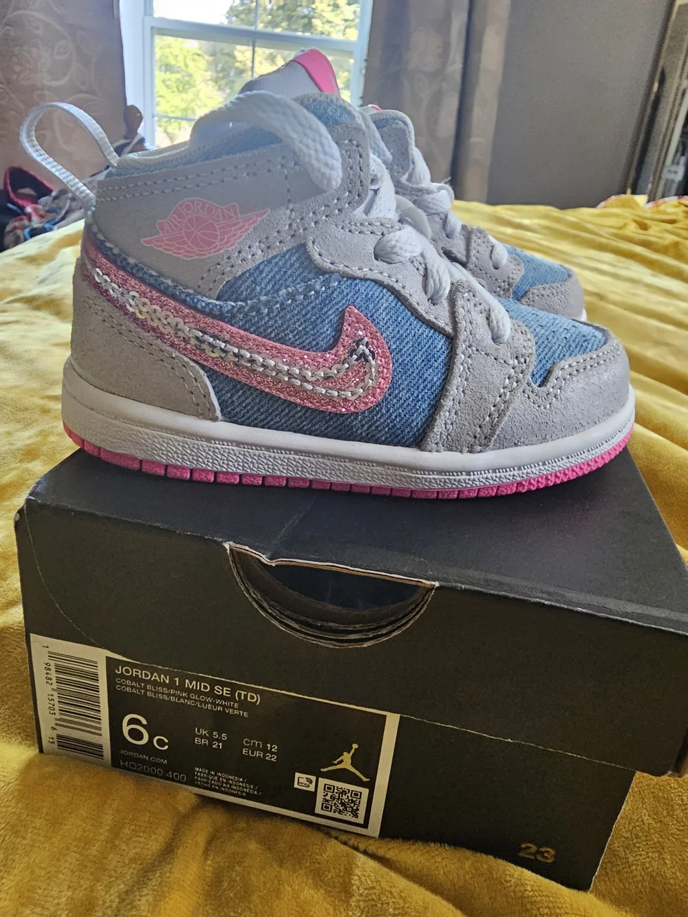 Nike Kids' Pink & Denim High-Top Sneakers